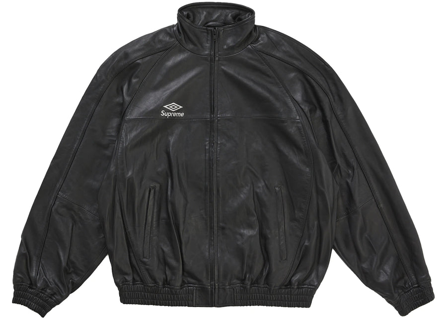 Veste de survêtement en cuir noir Supreme Umbro