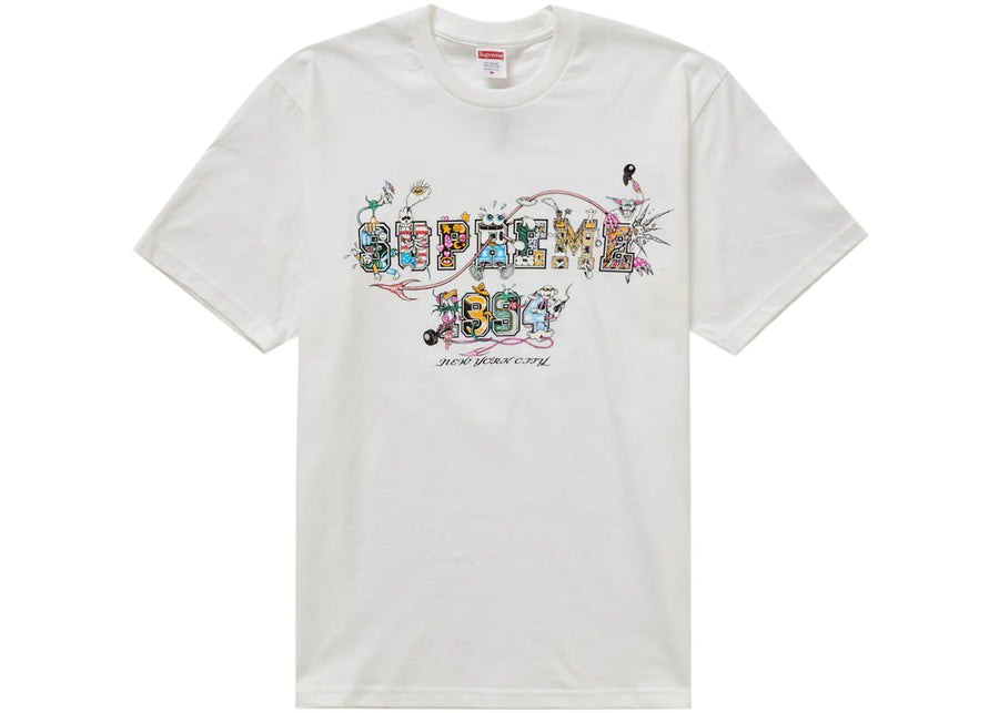 T-shirt universitaire Supreme blanc