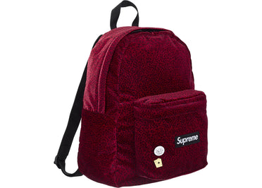 Supreme Velvet Backpack Red Leopard