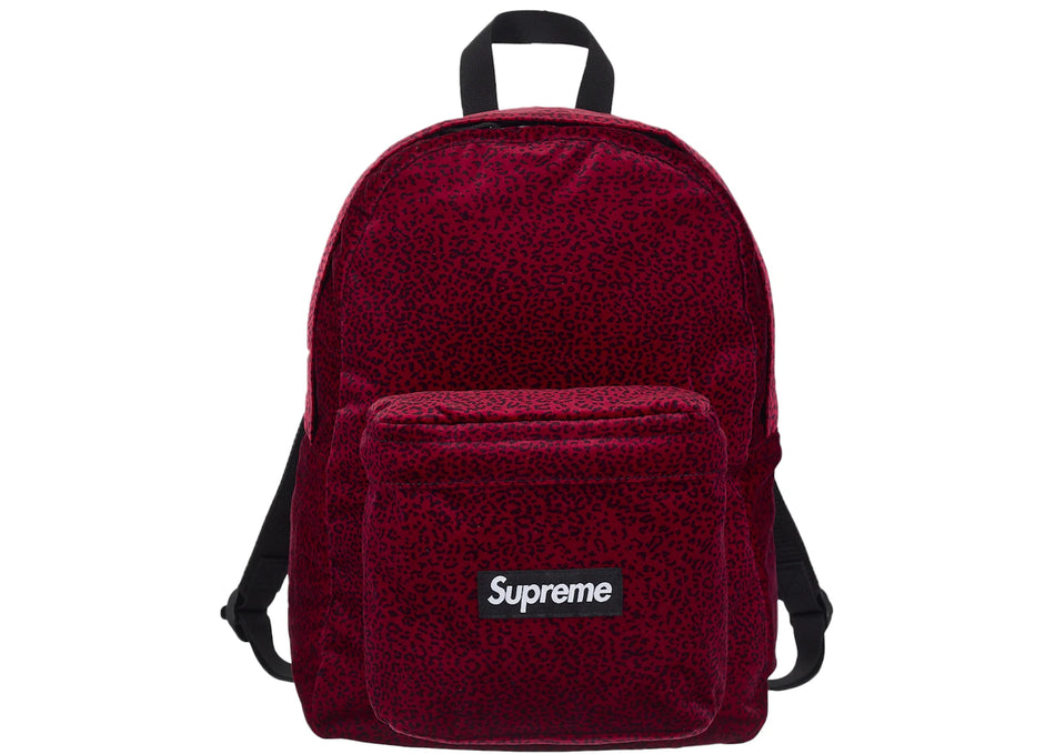 Supreme Velvet Backpack Red Leopard