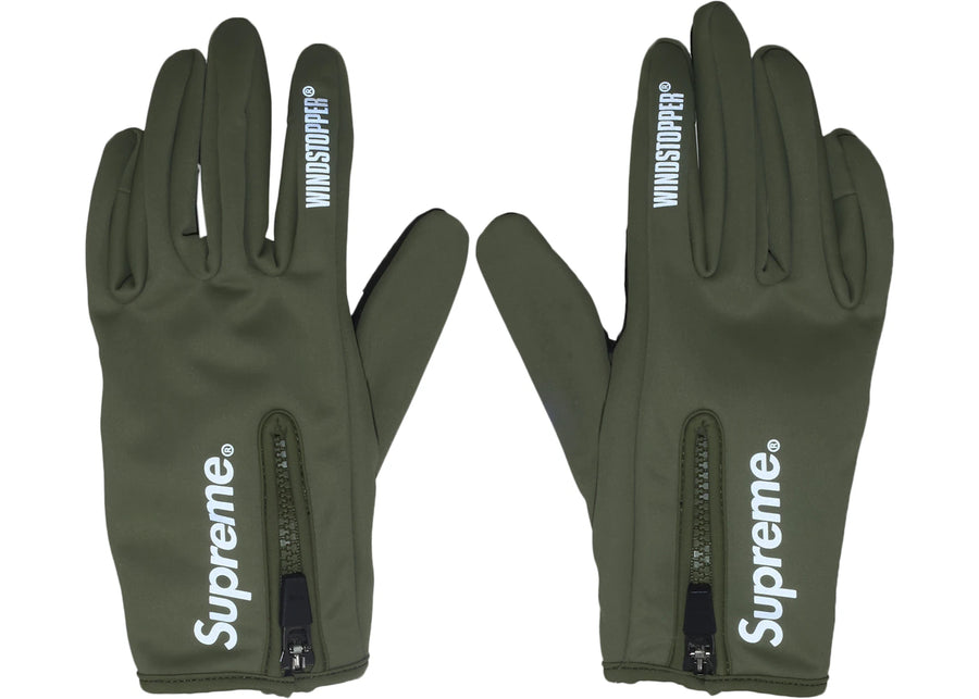 Supreme WINDSTOPPER Zip Gloves (FW25) Olive