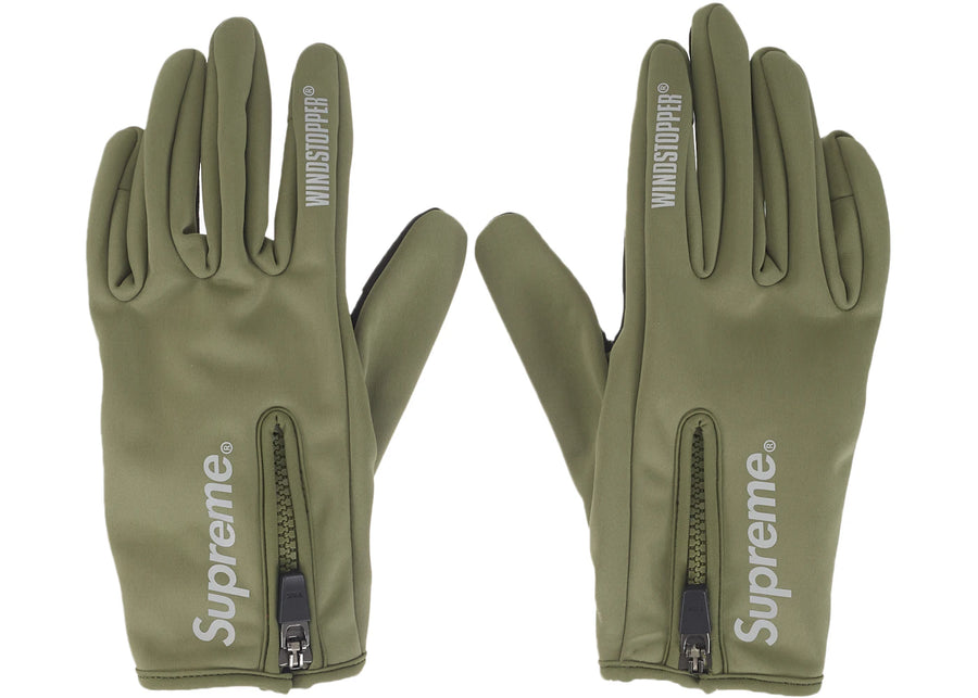 Supreme WINDSTOPPER Zip Gloves (FW25) Olive