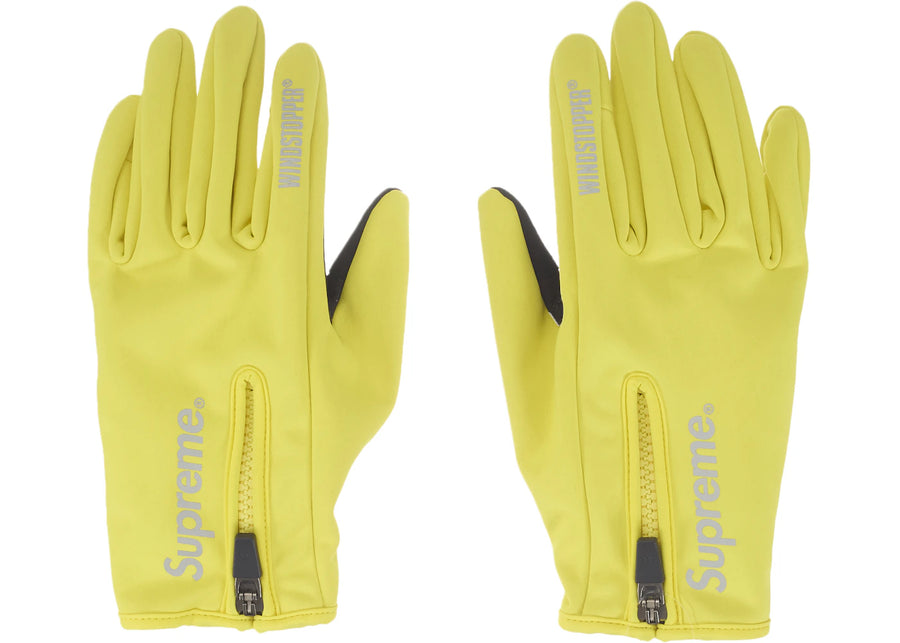 Supreme WINDSTOPPER Zip Gloves (FW25) Yellow