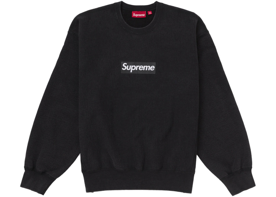 Supreme Washed Box Logo Crewneck Black