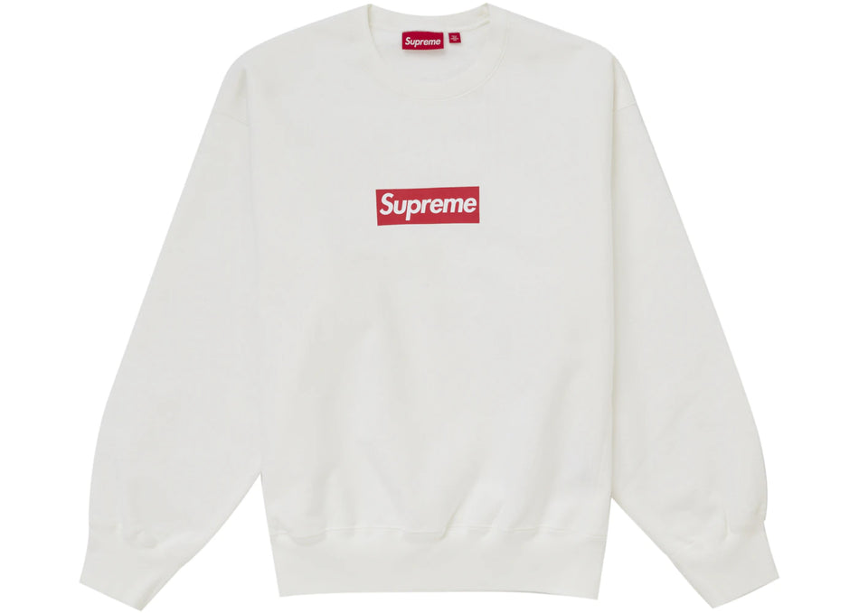 Supreme Washed Box Logo Crewneck White