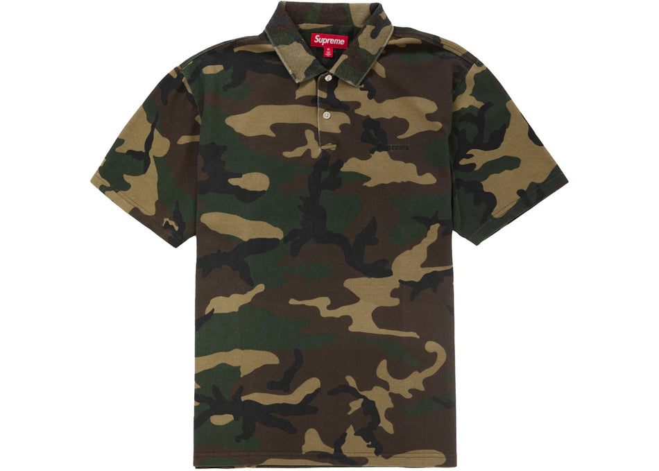 Supreme Washed Camo Polo Woodland Camo