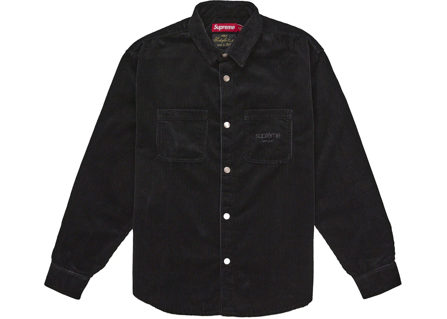 Supreme Wide Wale Corduroy Snap Shirt (FW25) Black