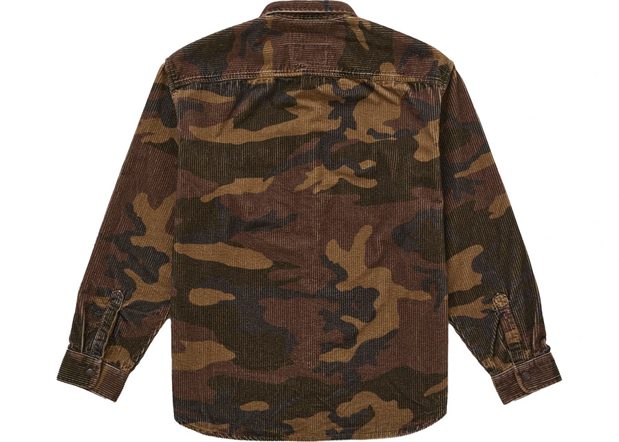 Supreme Wide Wale Corduroy Snap Shirt (FW25) Woodland Camo