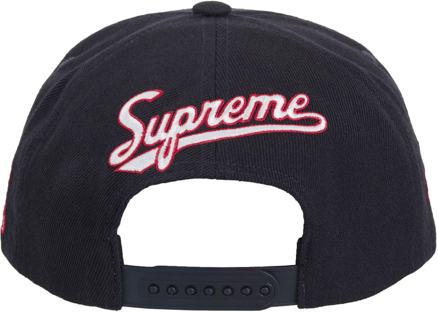 Casquette Supreme à 6 panneaux avec logo S mondialement connu, bleu marine