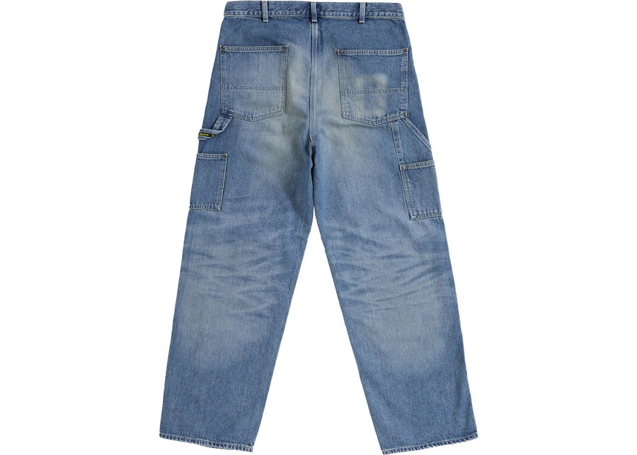 Supreme Worn Double Knee Denim Painter Jean Washed Indigo