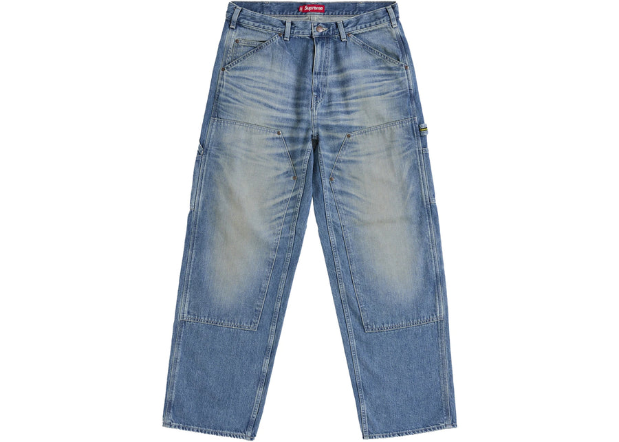 Supreme Worn Double Knee Denim Painter Jean Washed Indigo