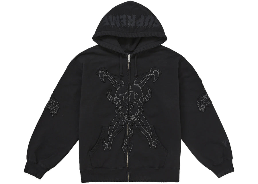 Sweat à capuche zippé Supreme Y's par Yohji Yamamoto, noir
