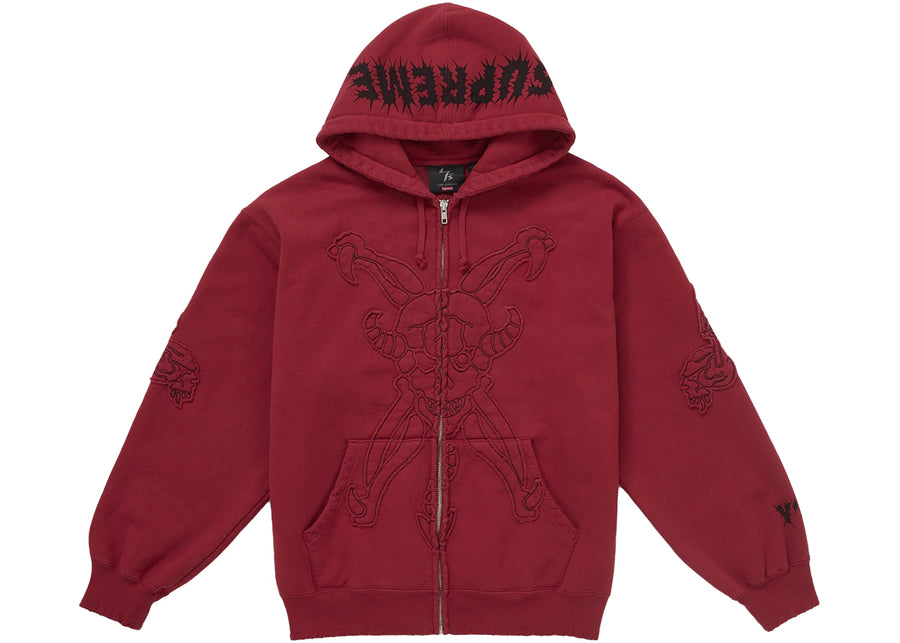 Sweat à capuche zippé rouge Supreme Y's par Yohji Yamamoto