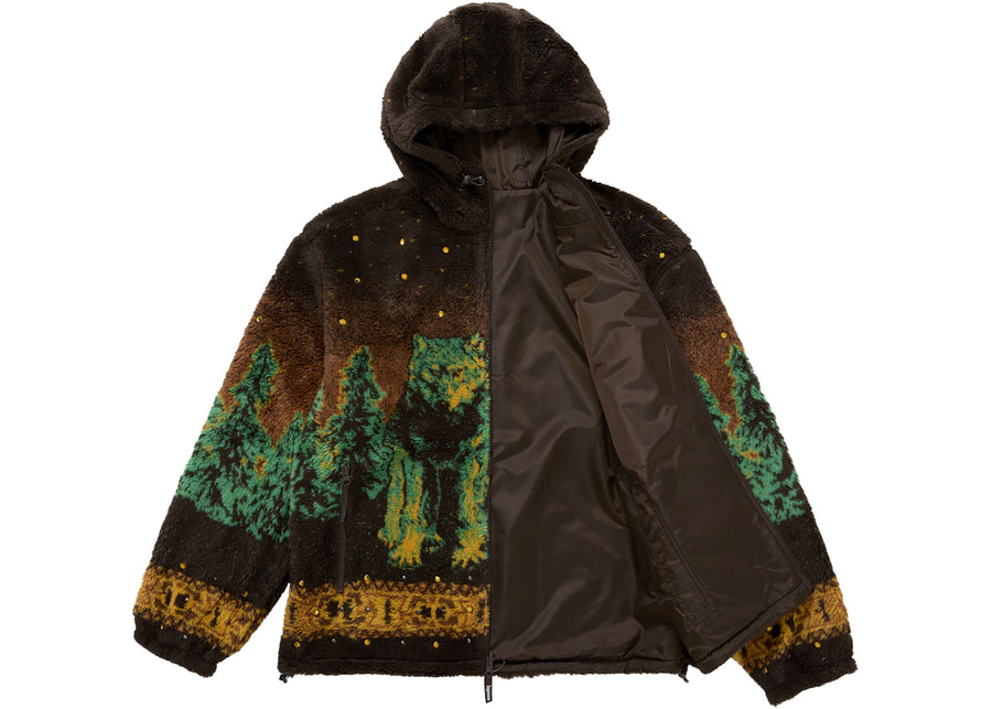 Supreme b.b. Simon Reversible Hooded Fleece Jacket Brown