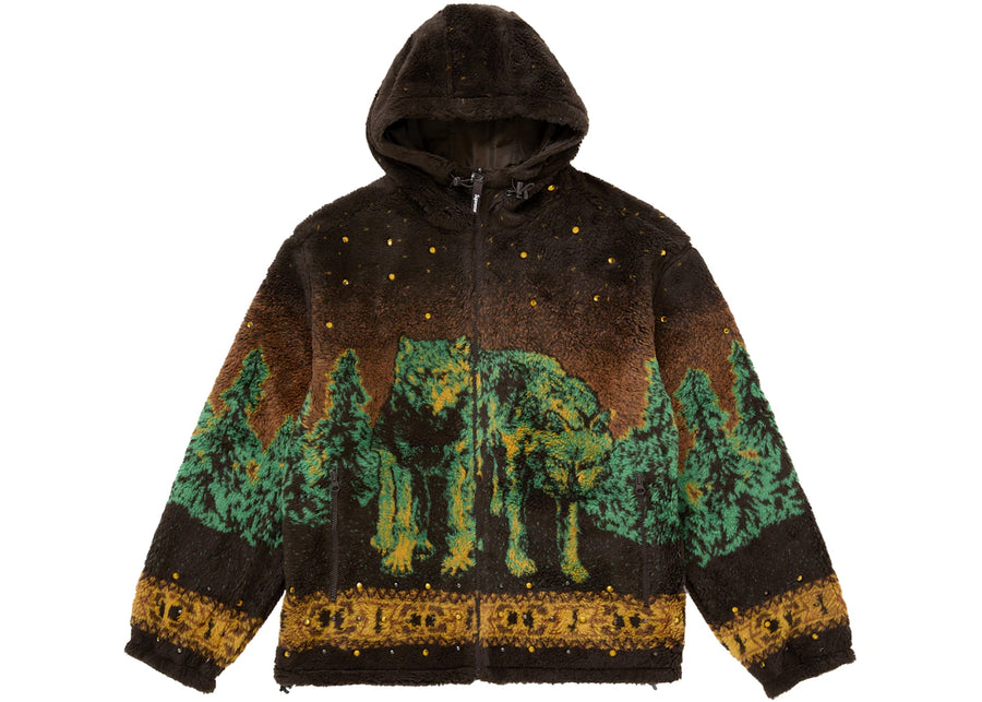 Supreme b.b. Simon Reversible Hooded Fleece Jacket Brown