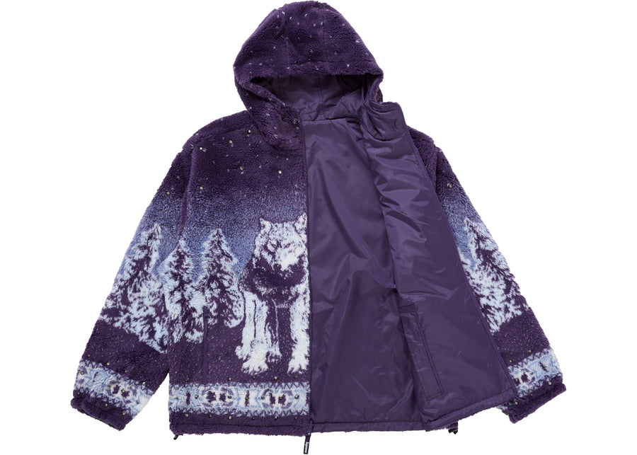 Supreme bb Simon Reversible Hooded Fleece Jacket Purple
