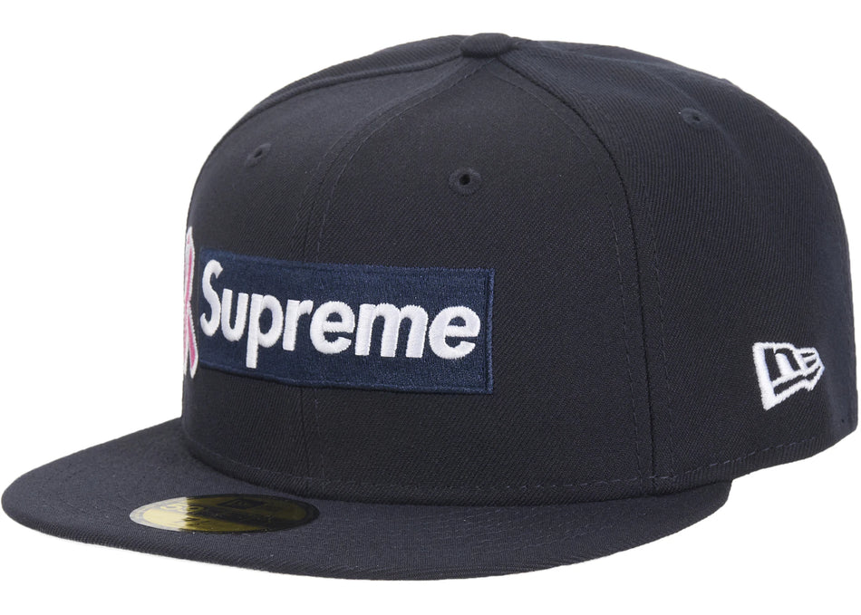 Supreme x New Era Breast Cancer Awareness Box Logo Fitted Hat Navy