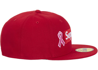 Supreme x New Era Breast Cancer Awareness Box Logo Fitted Hat Red