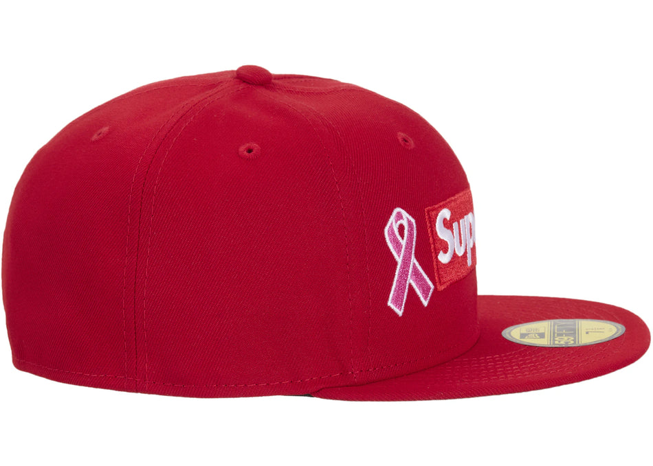 Supreme x New Era Breast Cancer Awareness Box Logo Fitted Hat Red