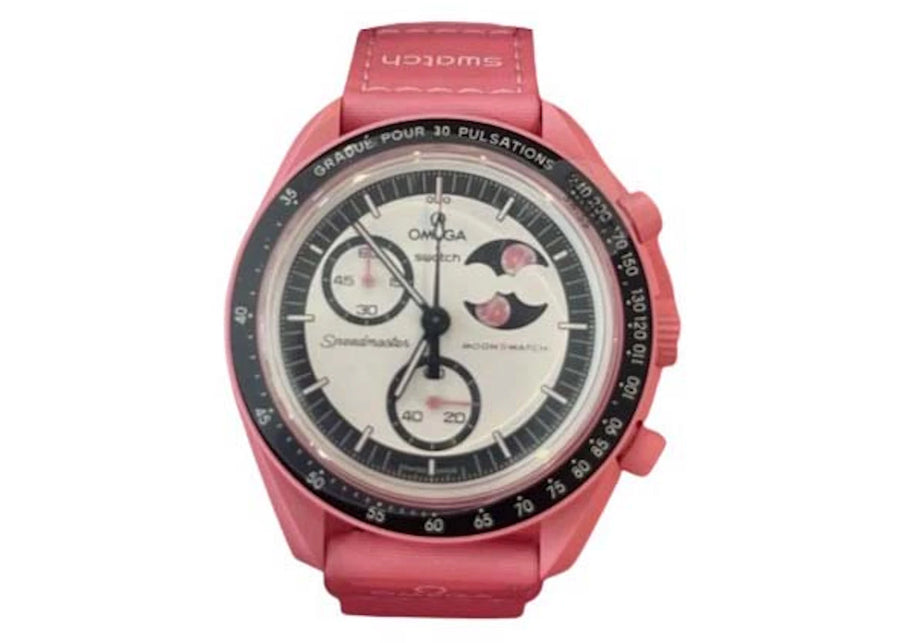Swatch x Omega Bioceramic Moonswatch Mission to the Pink Moon SO33P700