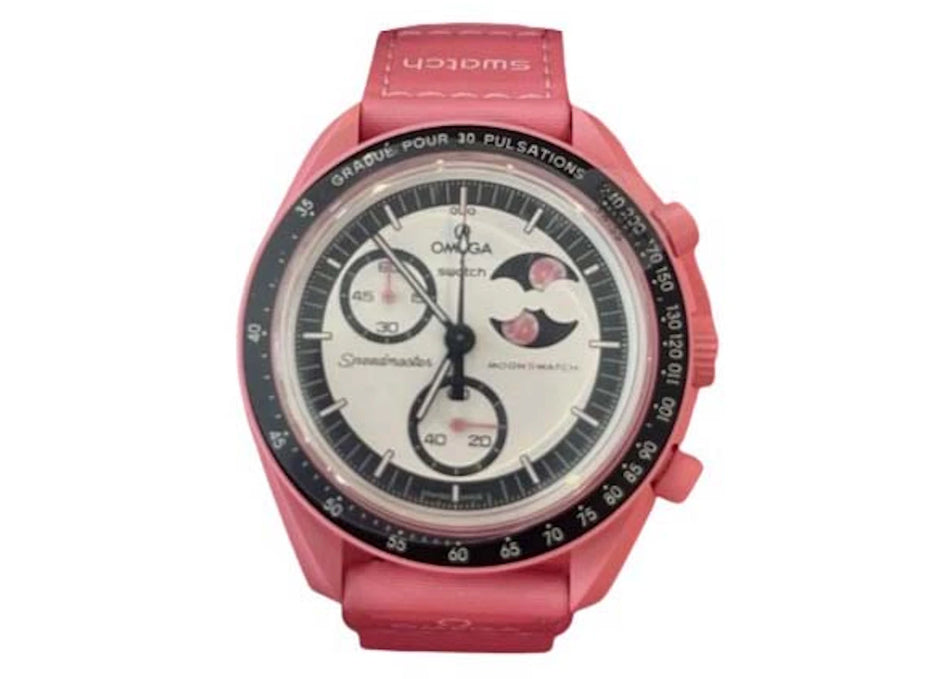 Swatch x Omega Bioceramic Moonswatch Mission to the Pink Moon SO33P700