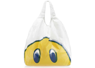 Telfar Jumbo Smiley Face Plastic Bag White