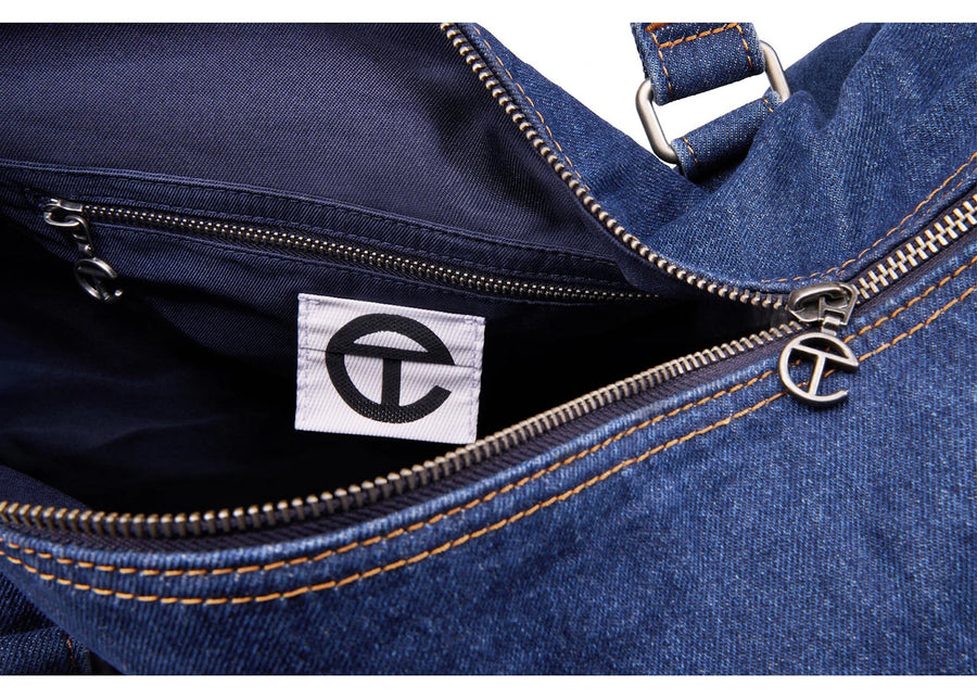 Telfar Large Denim Duffle Blue