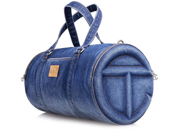 Telfar Large Denim Duffle Blue
