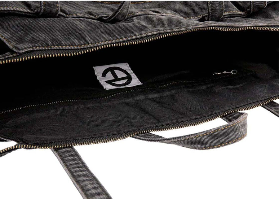 Telfar Large Denim Shopping Bag Black