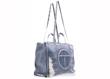 Telfar Large Shopping Bag Distressed Blue