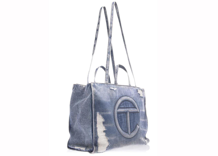 Telfar Large Shopping Bag Distressed Blue