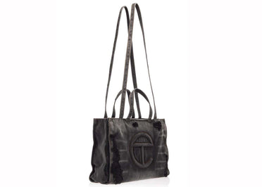 Telfar Medium Shopping Bag Distressed Black