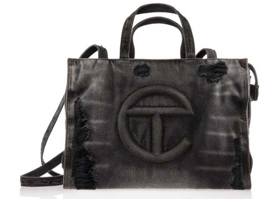 Sac cabas Telfar moyen, noir vieilli