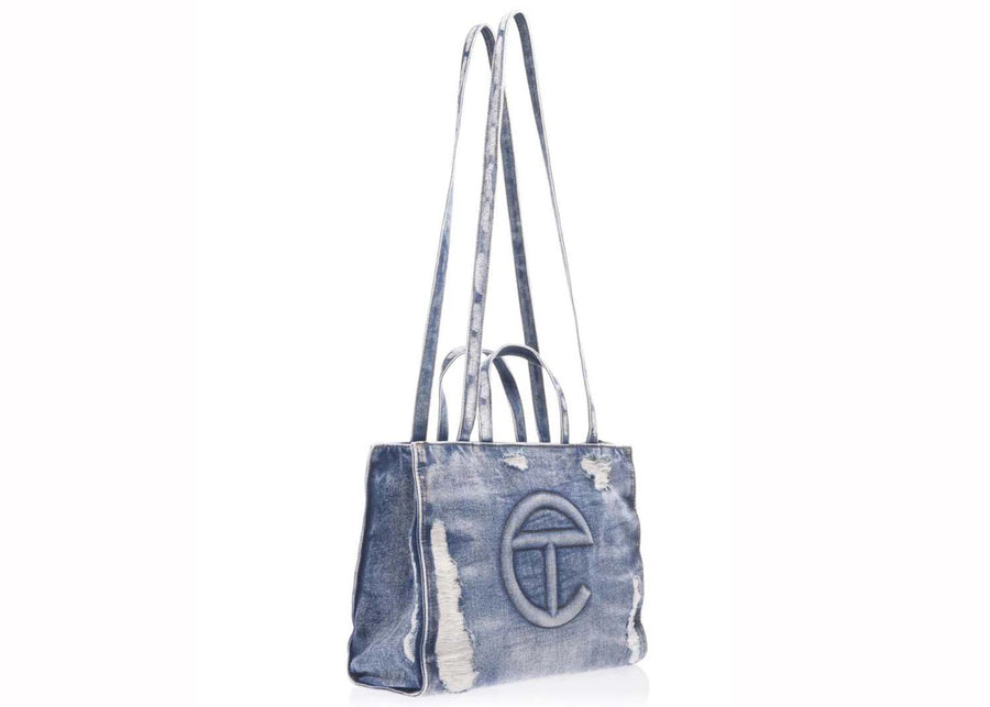 Telfar Medium Shopping Bag Distressed Blue