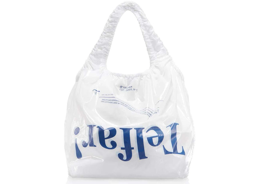 Telfar Regular Smiley Face Plastic Bag White