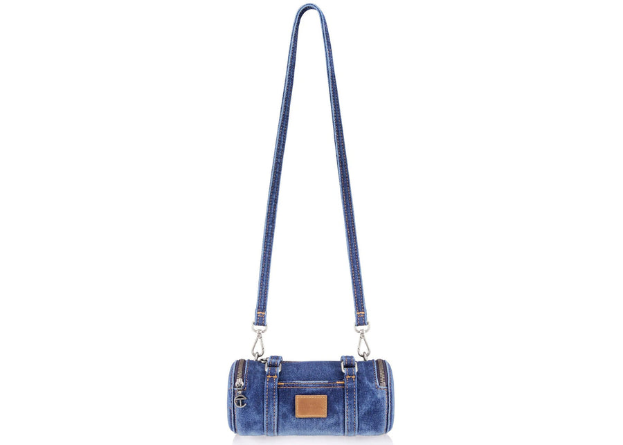 Sac polochon en denim bleu Telfar Small