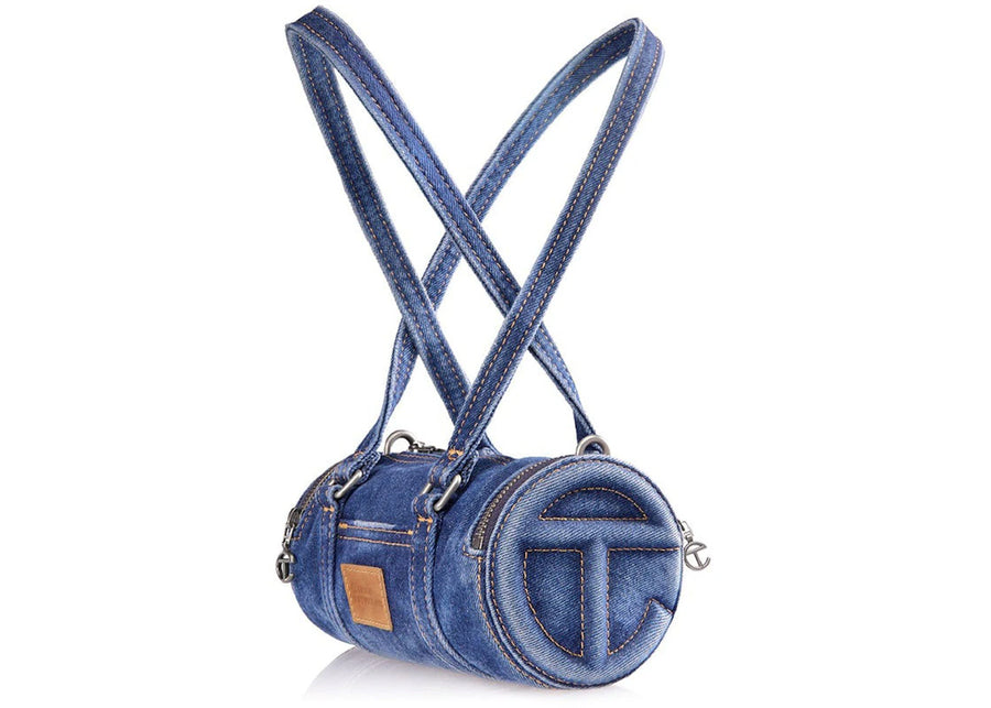 Sac polochon en denim bleu Telfar Small