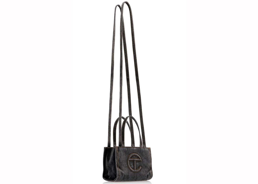 Telfar Small Denim Shopping Bag Black