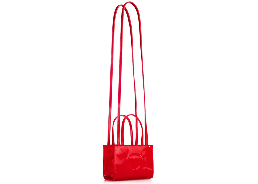 Telfar Small Patent Shopping Bag Red
