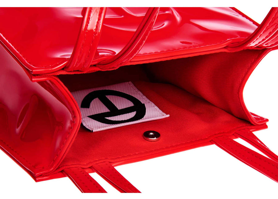 Telfar Small Patent Shopping Bag Red