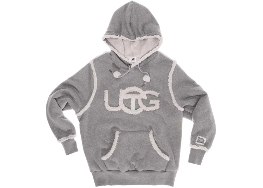 Sweat à capuche en peau lainée Telfar x UGG, gris chiné