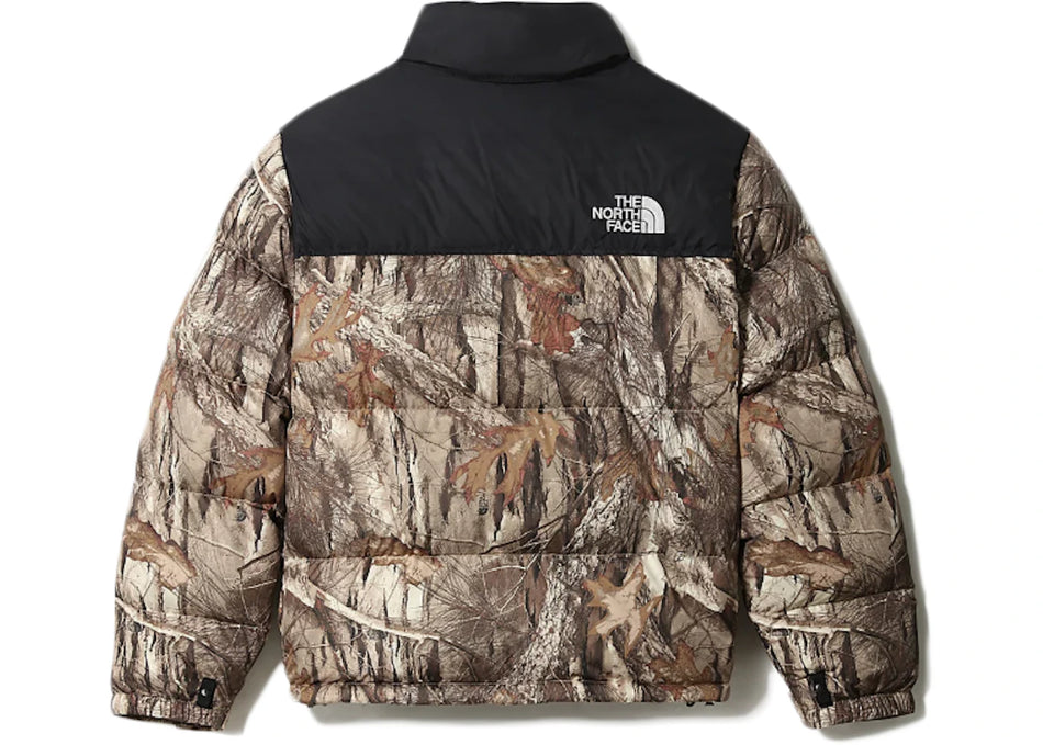 The North Face 1996 Retro Nuptse Packable Jacket Kelp Tan Forest Floor Print