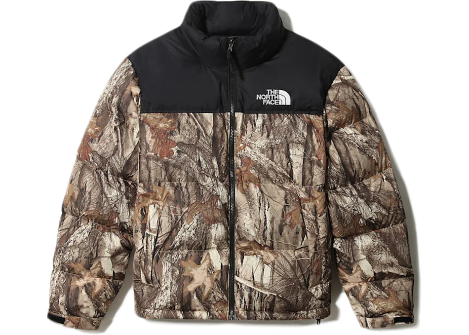 The North Face 1996 Retro Nuptse Packable Jacket Kelp Tan Forest Floor Print