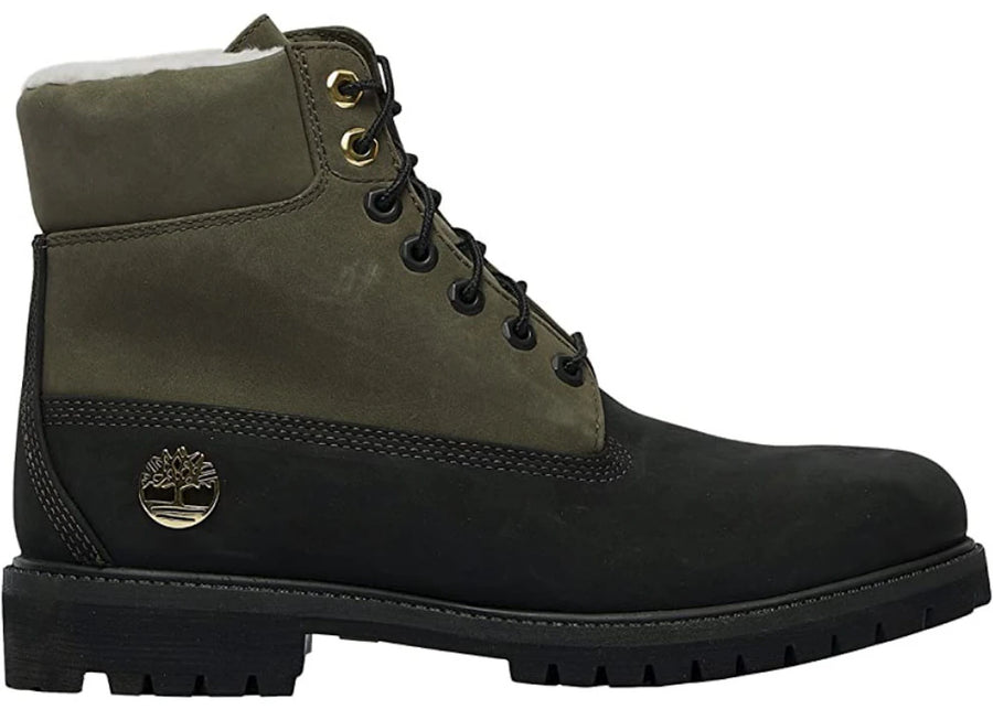 Bottes Timberland Premium 6" en peau de mouton retournée noire à motif feuille de raisin (GS)