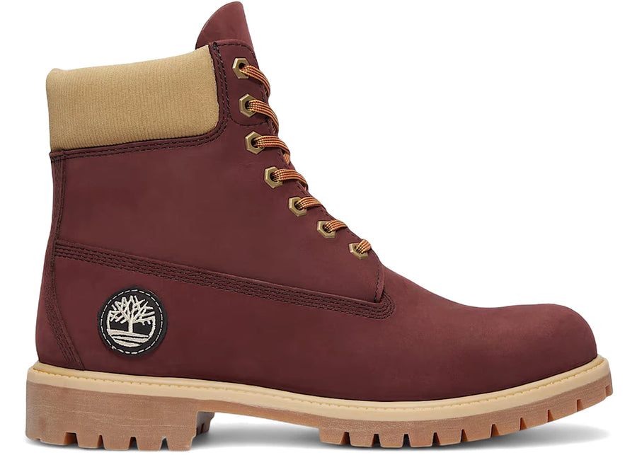 Bottes Timberland Premium imperméables 6" en nubuck beige bordeaux