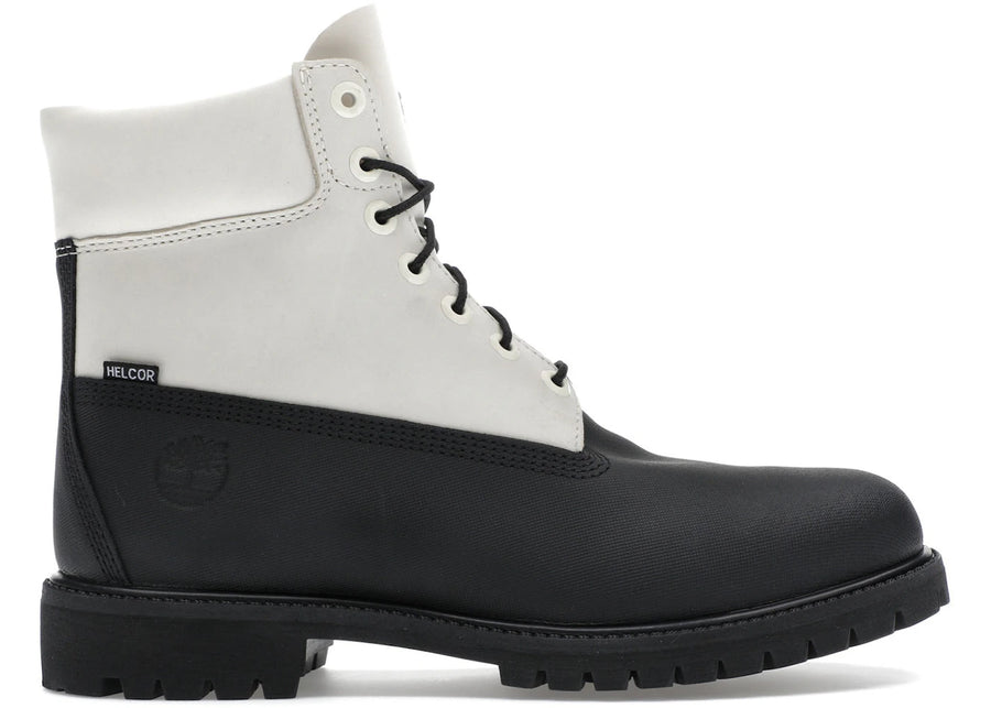 Bottes de ski Timberland 6" School Premium imperméables, noires, en cuir Helcor blanc
