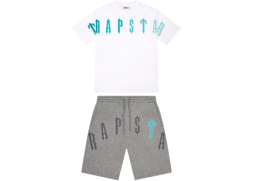 Trapstar Arch Chenille Decoded 2.0 Shorts Set White/Blue