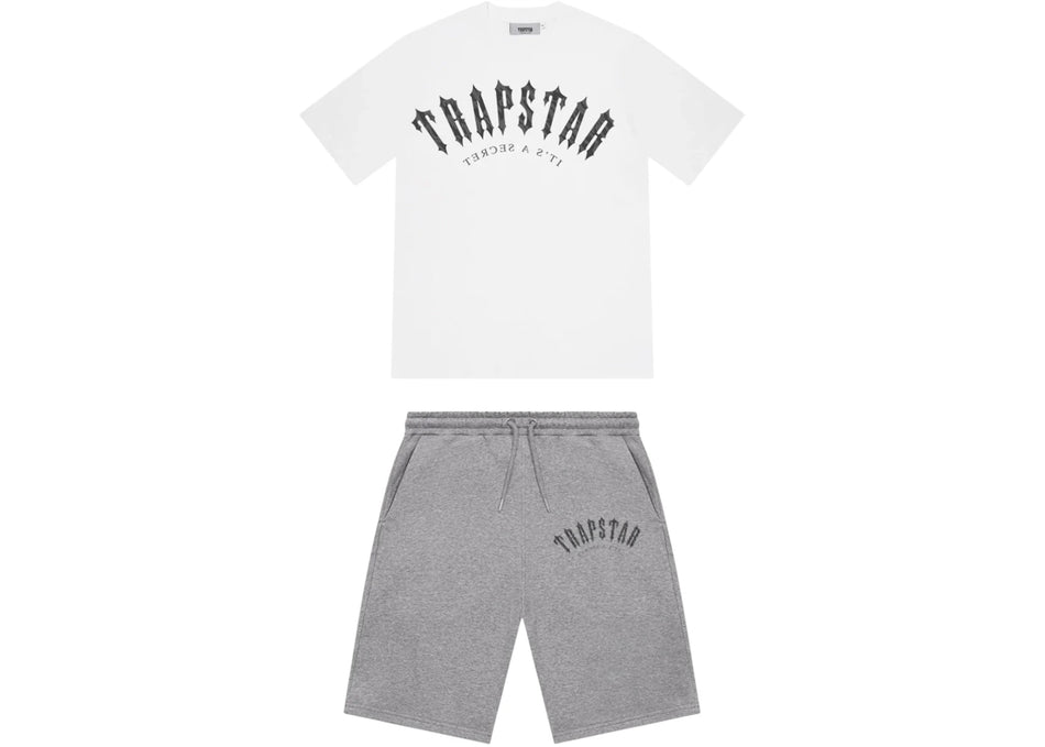 Trapstar Irongate Camo Print Shorts Set White/Grey