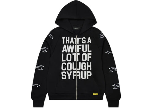 Trapstar x Cough Syrup Irongate Patchwork Hoodie Black