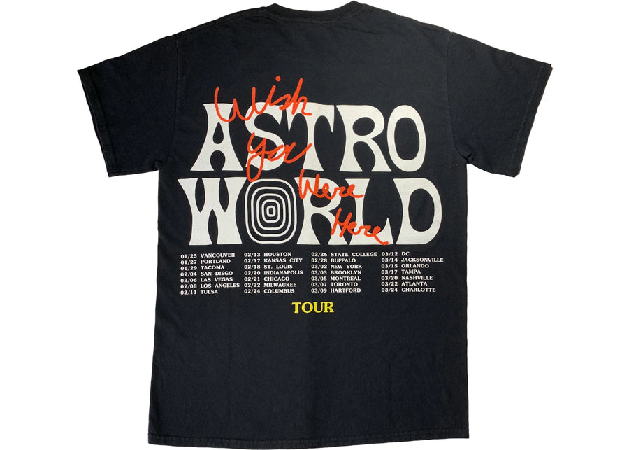 T-shirt noir Travis Scott Astroworld Tour Wish You Were Here